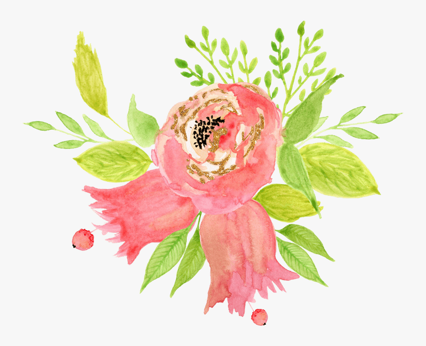 中国风荷花水彩画 - Common Peony, HD Png Download
