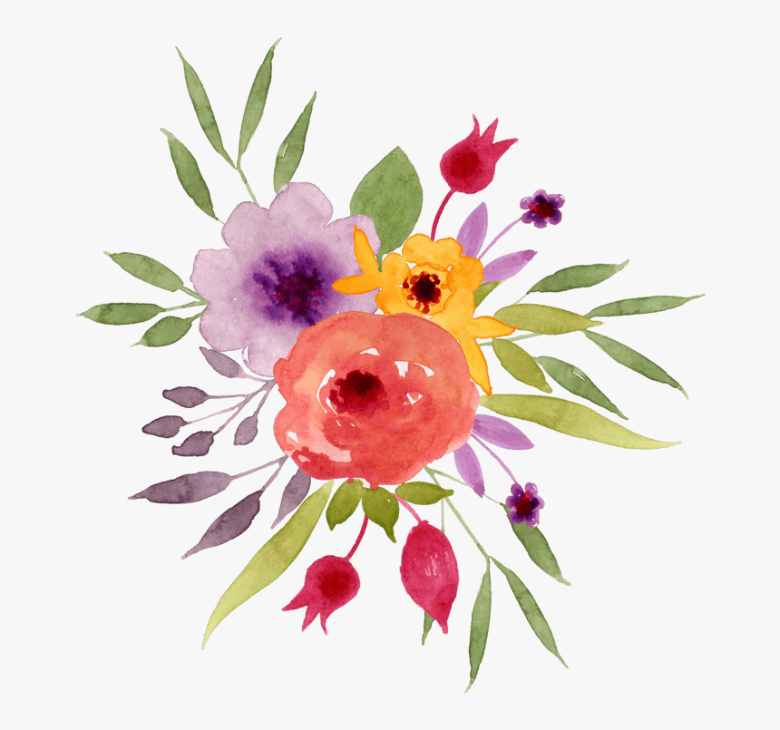 中国风荷花水彩画 - Bouquet, HD Png Download