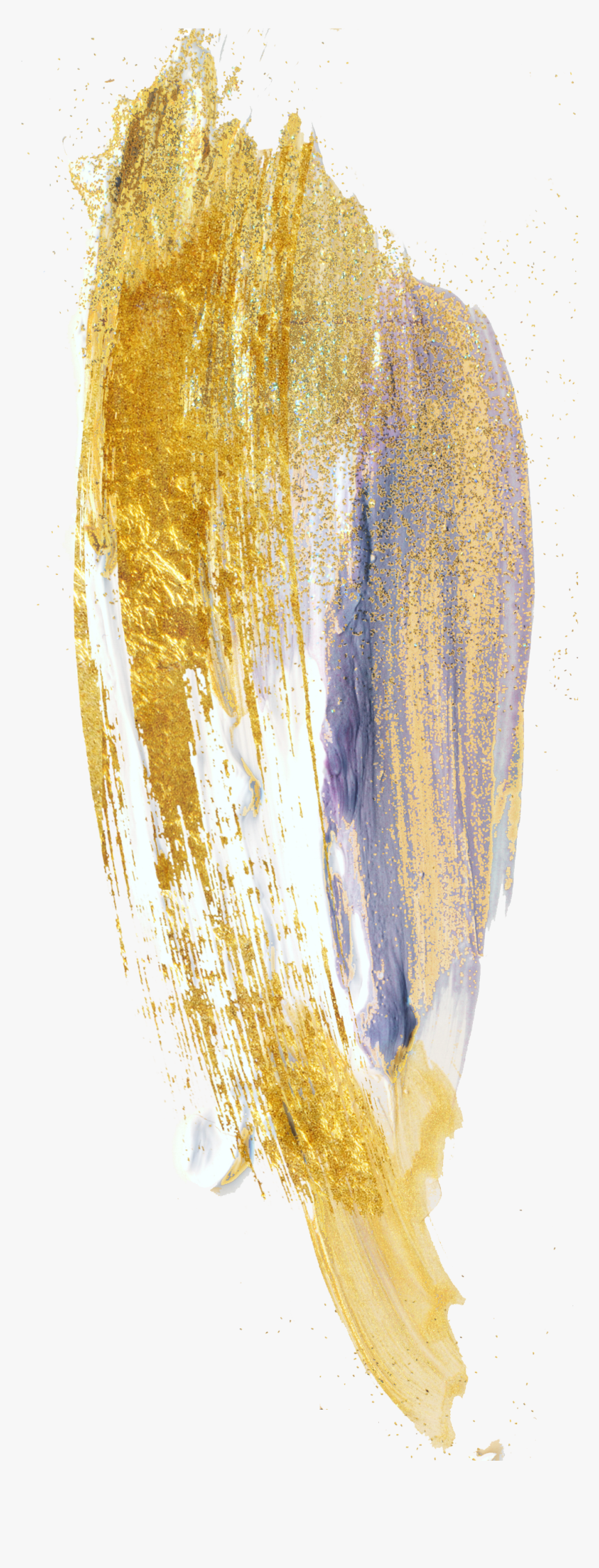 金色墨迹笔刷图片 - Oil Painting, HD Png Download