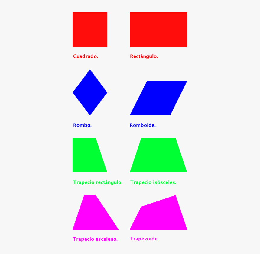 Cuadrilateros - Lamina De Los Cuadrilateros, HD Png Download