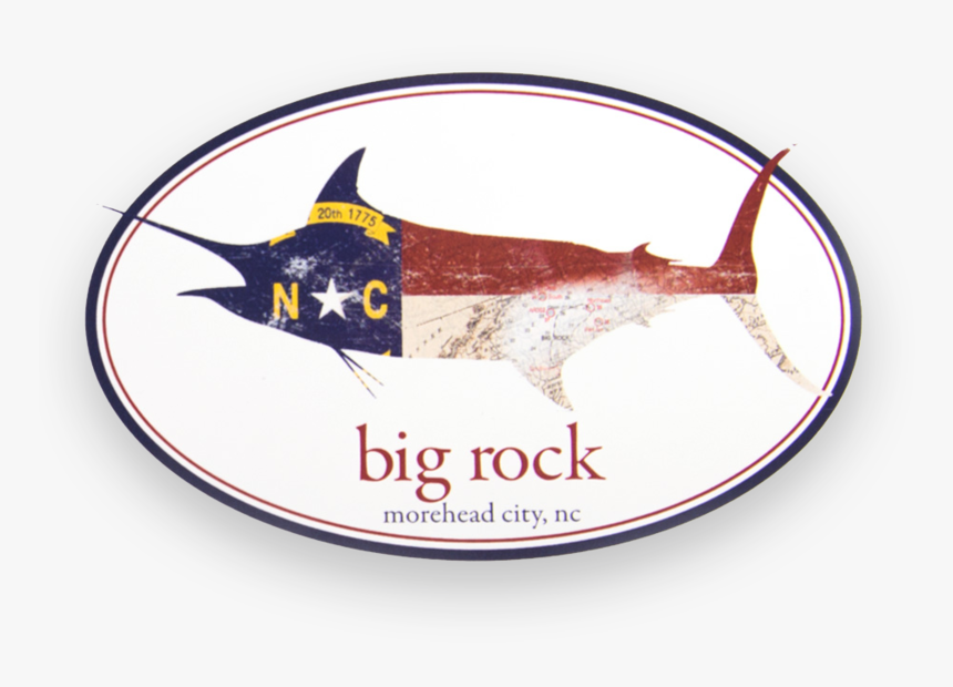 Nc Flag Marlin Oval Sticker - Atlantic Blue Marlin, HD Png Download