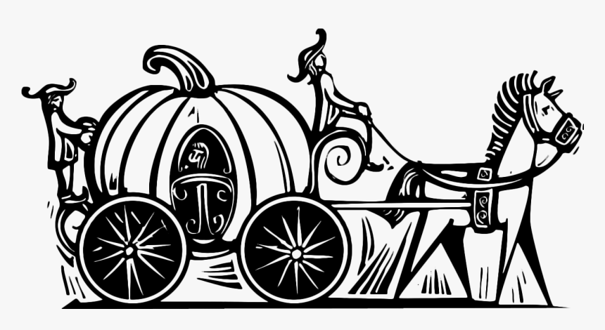 Pumpkin Carriage Black And White Clipart Picture Free - Cinderella Themed Birthday Invitation Cards, HD Png Download