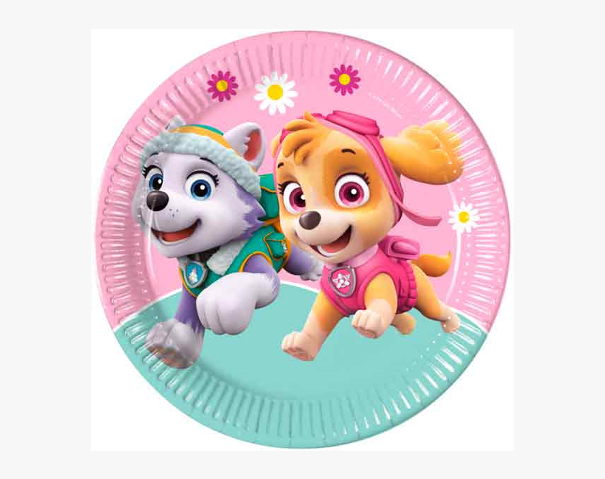 Skye Og Everest Paptallerken Paw Patrol 23 Cm 8 Stk - Skye And Everest Paw Patrol, HD Png Download