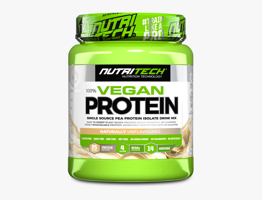 Vegan Protein 100% Pea Isolate 454g - Nutritech, HD Png Download
