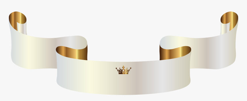 White Crown Clipart Picture Free Download White Banner - Gold Crown With Banner, HD Png Download
