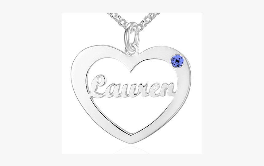 Cursive Heart Name Necklace - Locket, HD Png Download