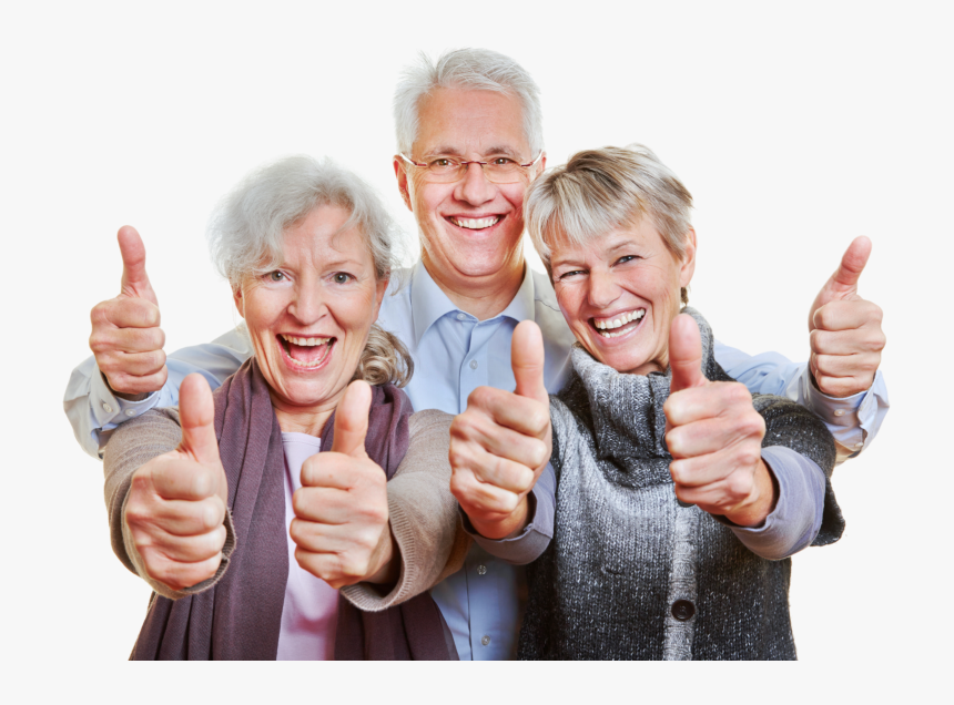 Three Elderly Showing Their Thumbs Up - Thumbs Up Old People, HD Png Download