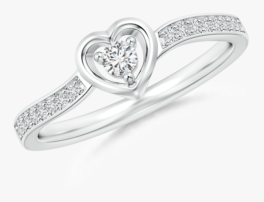 Lab Grown Diamond Open Heart Ring With Twisted Shank - Pre-engagement Ring, HD Png Download