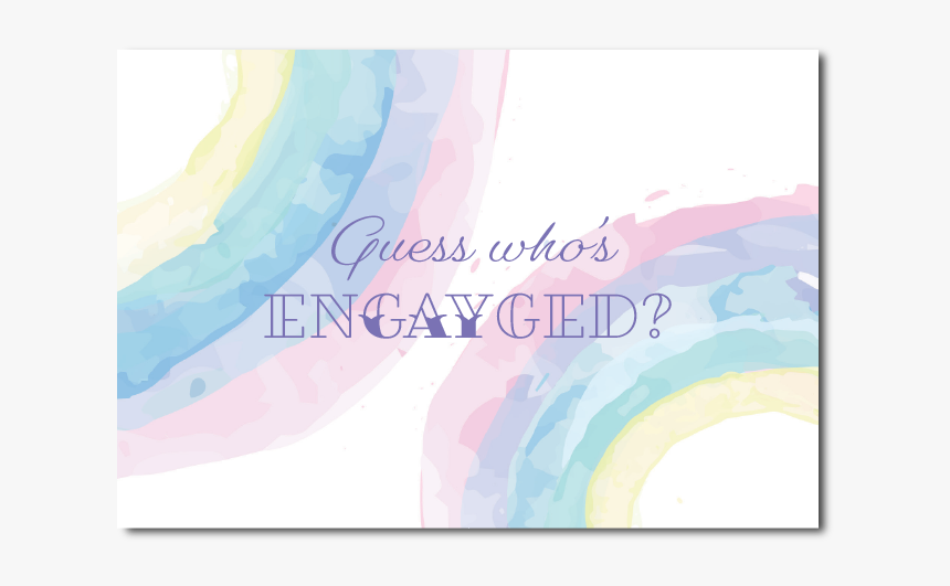 Watercolour Rainbow Engagement Invitation 
 Class Lazyload - Painting, HD Png Download