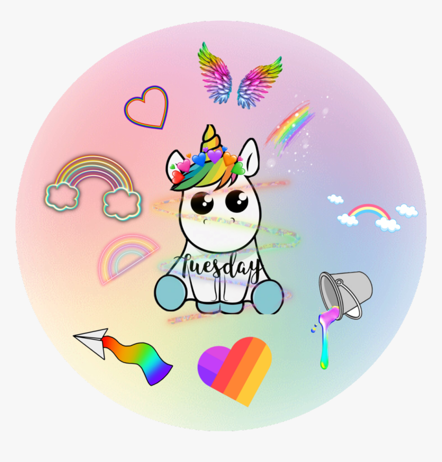 #rainbow #unicorn #neon#light - Cartoon, HD Png Download