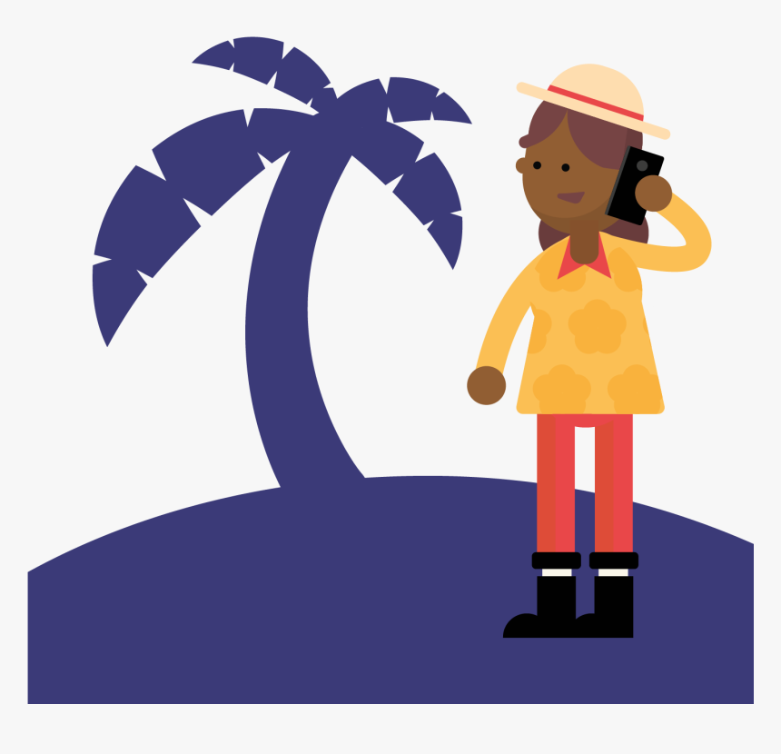 Person Talking To Their Insurer On The Phone - Illustration, HD Png Download
