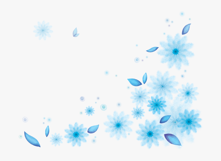 #ftestickers #watercolor #flowers #border #corner #blue - Floral Design, HD Png Download