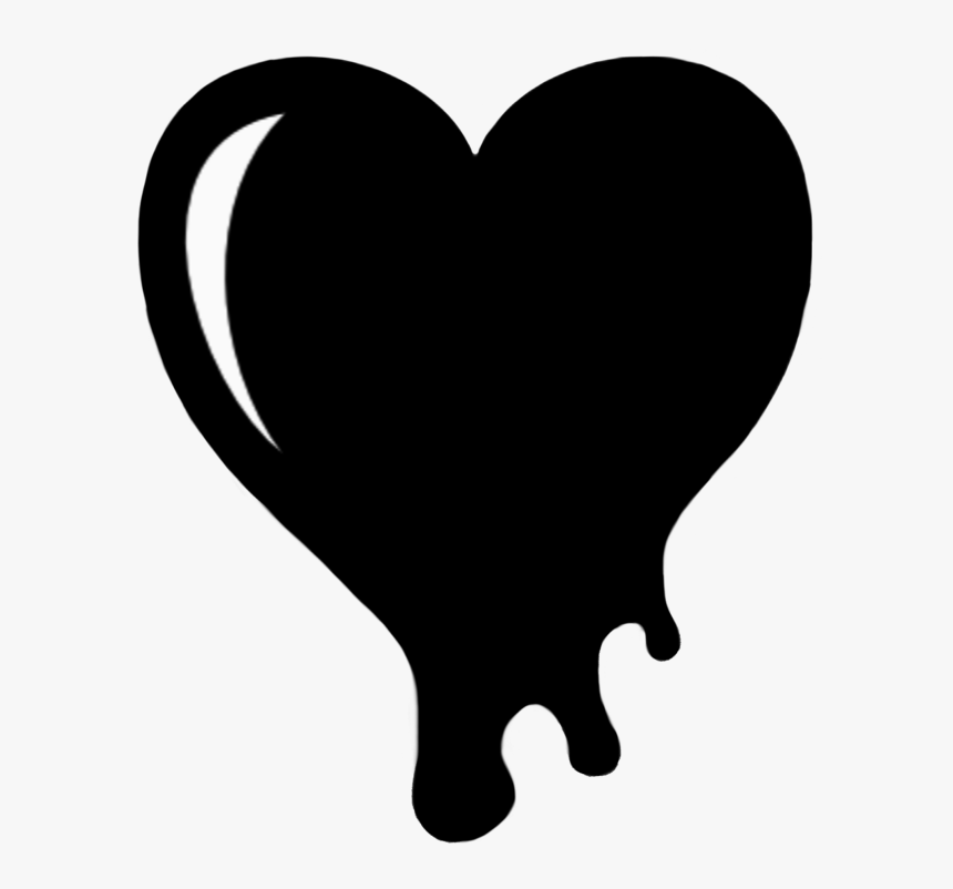 #black #blackheart #love #valintinesday #valintine - Coração Derretendo, HD Png Download