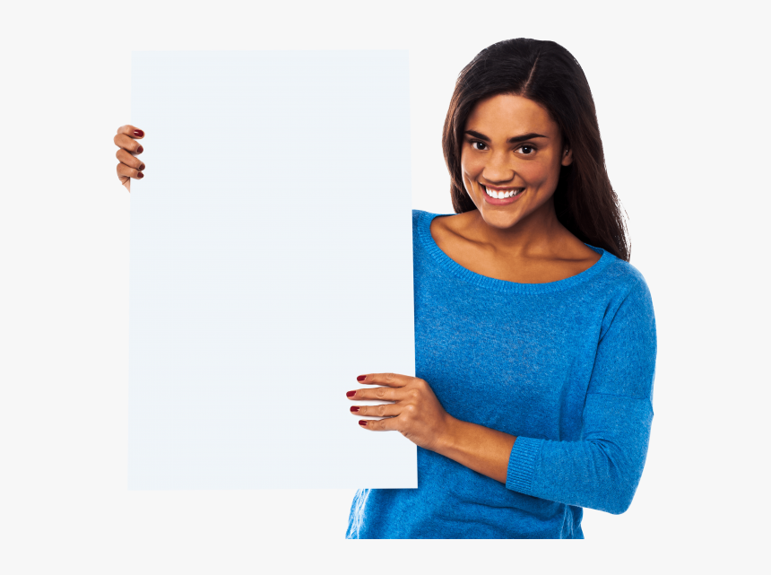 Free Png Girl Holding Banner Png Images Transparent - Girl Holding Png, Png Download