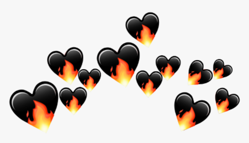 heartcrown fire lit bad black emoji cute freetoedit illustration hd png download transparent png image pngitem heartcrown fire lit bad black