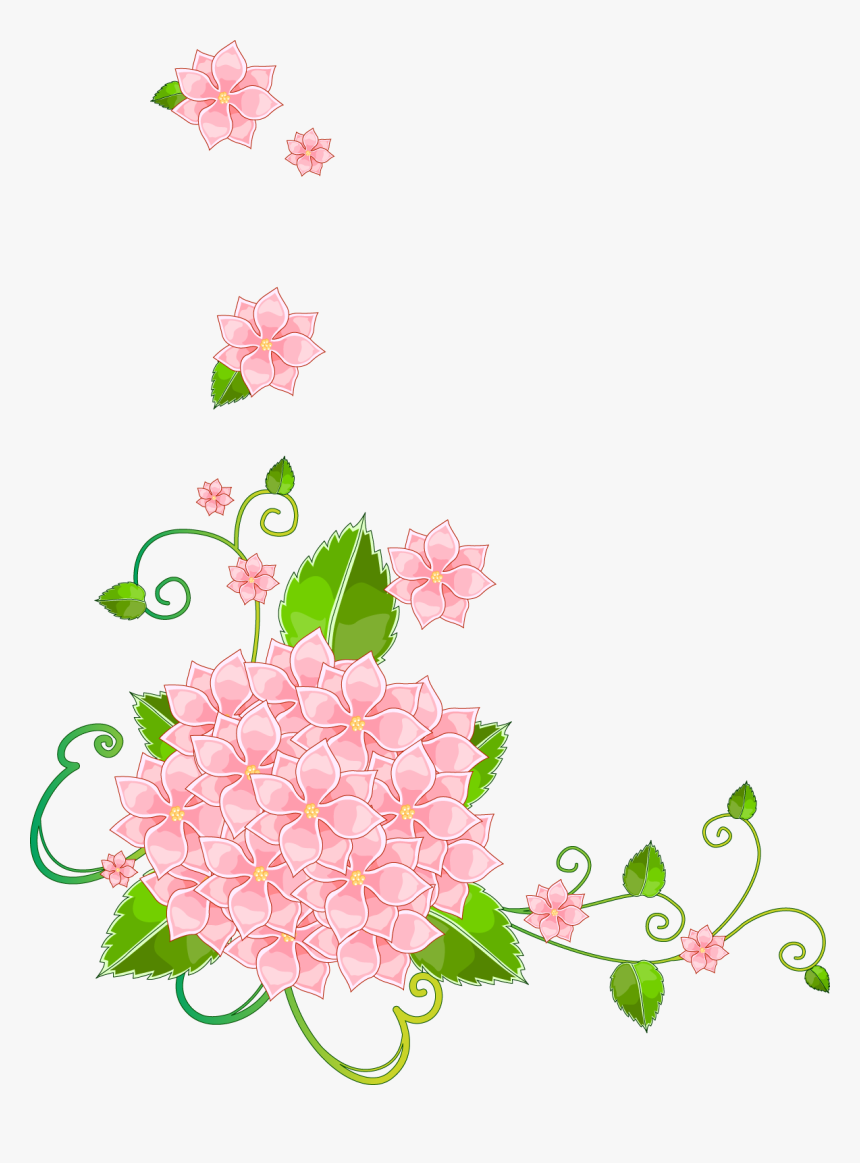 Corner Flowers For Cards Png, Transparent Png