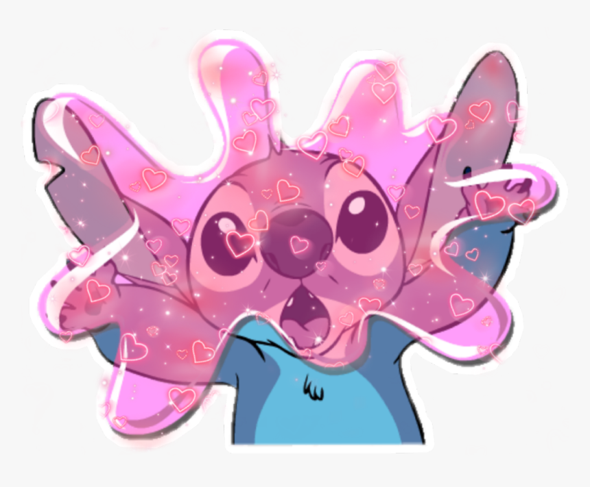 #stich #love #pink #cute #heart #hearts #heartcrown, HD Png Download