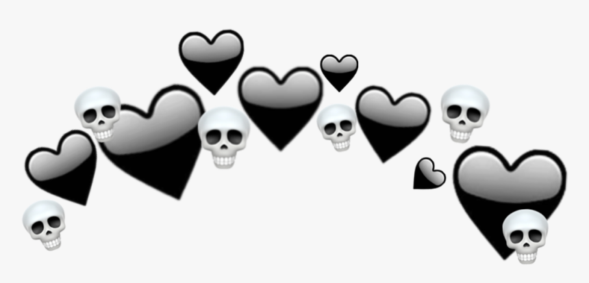 #heartjoon #black #heartcrown #heart #crown #skull - Heart, HD Png Download