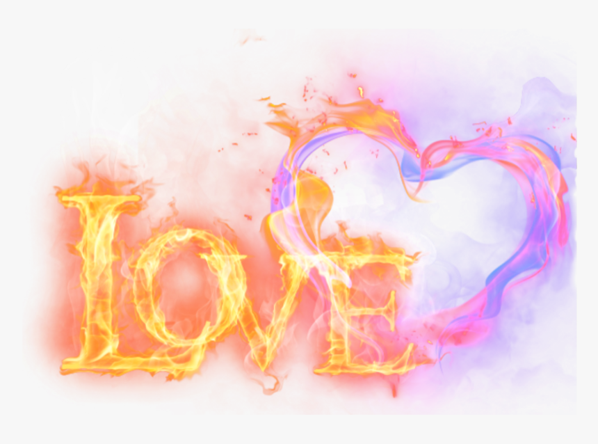 #love #fire #smoke #heart - Love Text Fire Png, Transparent Png