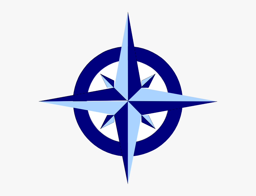 Compass Clip Art Blue Rose - Blue Compass Rose Logo, HD Png Download
