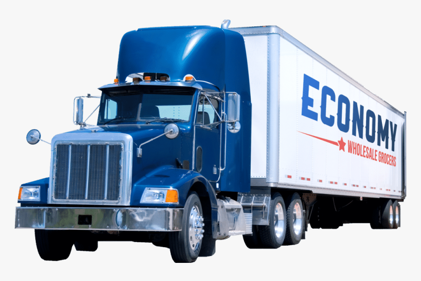 Economy Wholesale Grocers Semi Truck - Trailer Truck, HD Png Download
