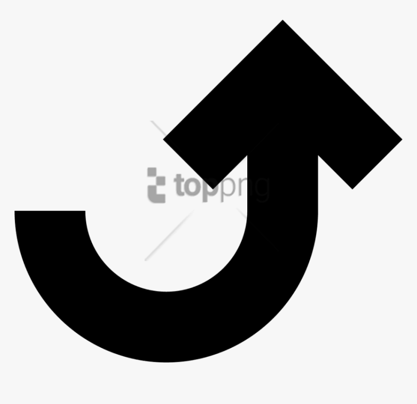 Free Png Curved Arrow Black Icon Png Image With Transparent - Up Curve Arrow, Png Download