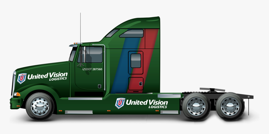 Uvl Truck Mock-up Lateral View Green - Trailer Truck, HD Png Download