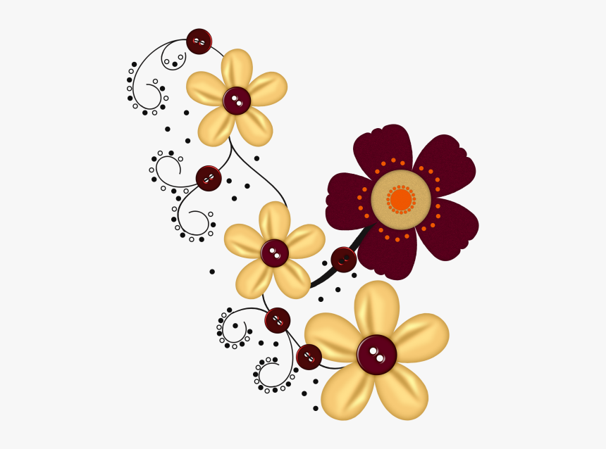#autumn #fall #flowers #cluster #freetoedit - Frlower Scrapbook Design Png, Transparent Png