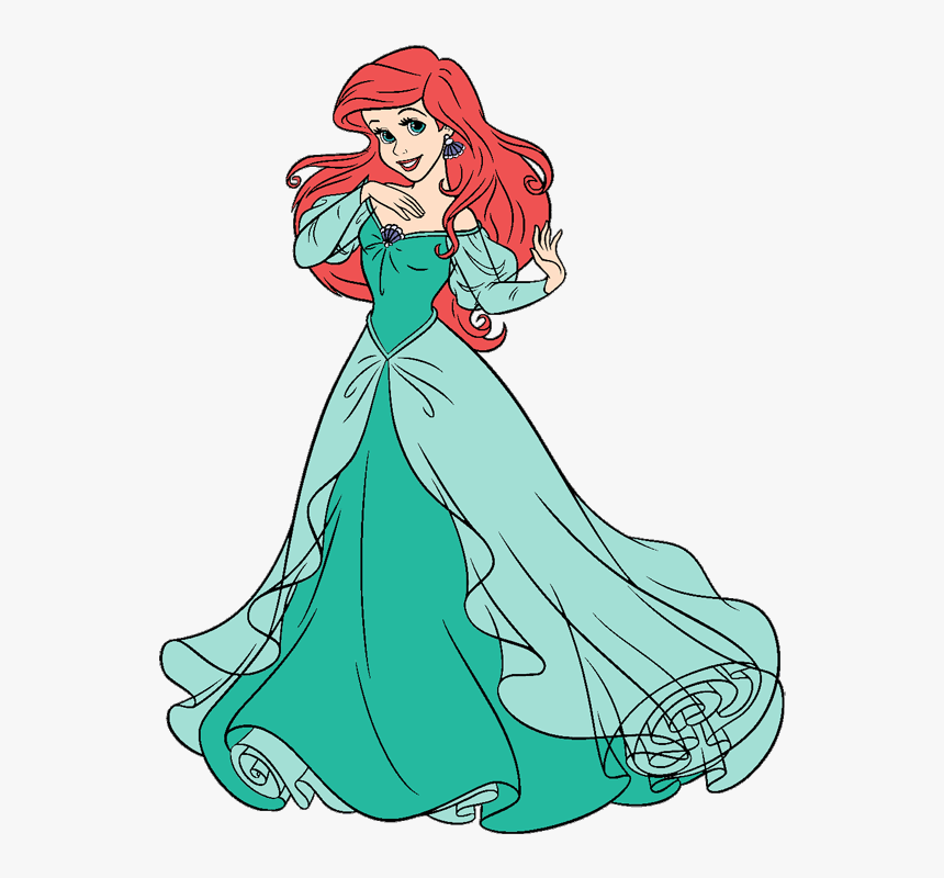 Princess Ariel Green Dress, HD Png Download