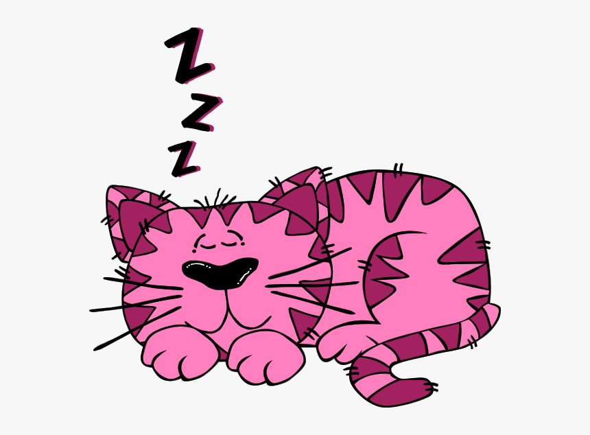 Transparent Purple Cat Clipart - Animals Sleeping Clip Art, HD Png Download