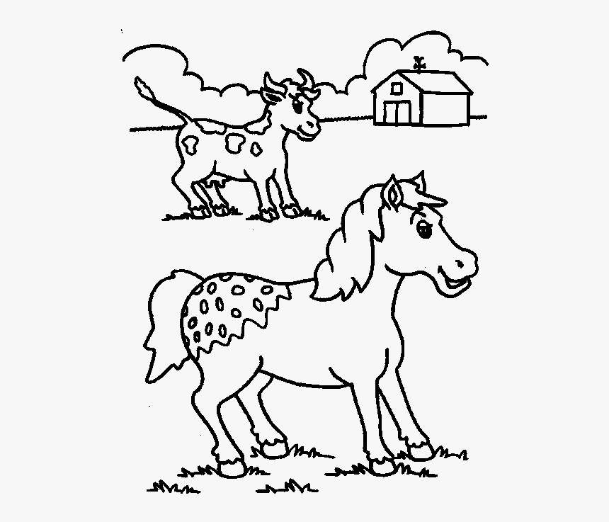 Cavalo E Vaca - Cartoon, HD Png Download