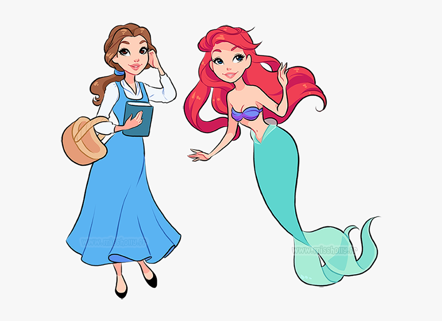 Ariel, Beauty And The Beast, And Belle Image - Todas Las Princesas De Dibujos, HD Png Download