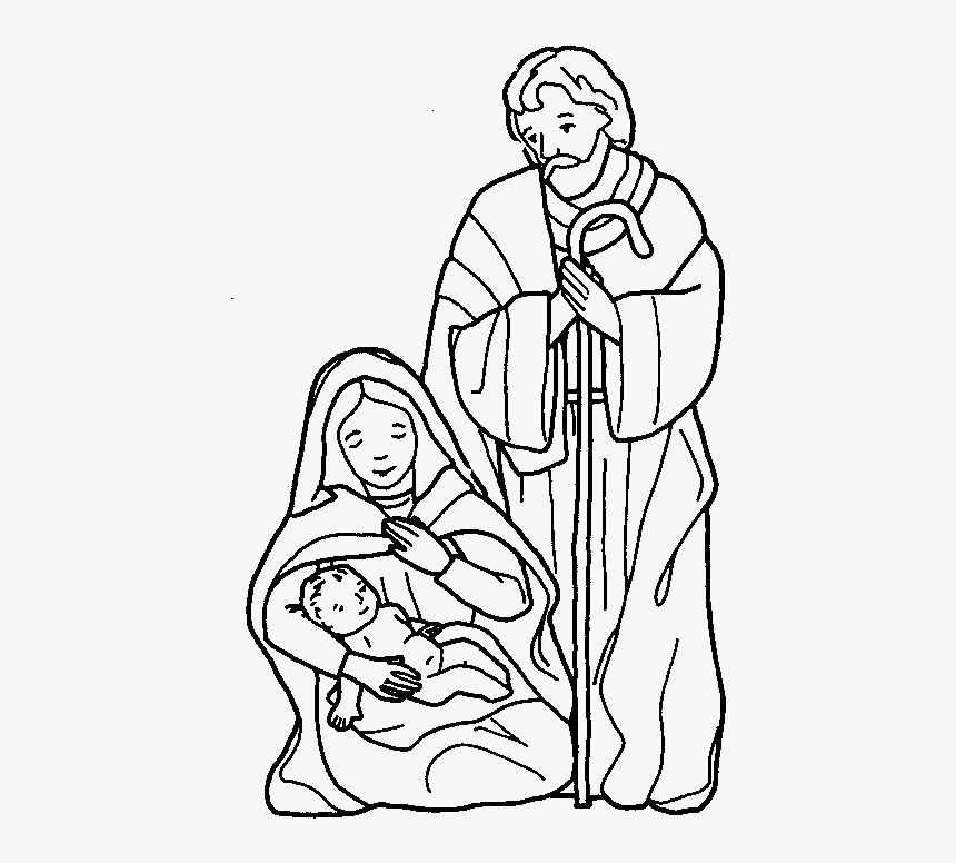 Bible Coloring Pictures Nativity, HD Png Download