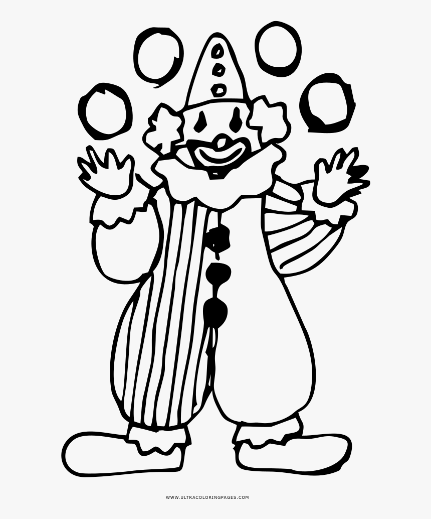 Palhaço Coloring Page - Cartoon, HD Png Download