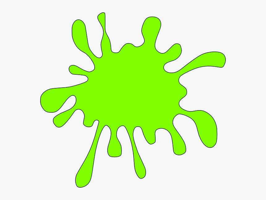 Lime Green Ink Spot Clip Art At Clker - Green Paint Splatter Clipart, HD Png Download