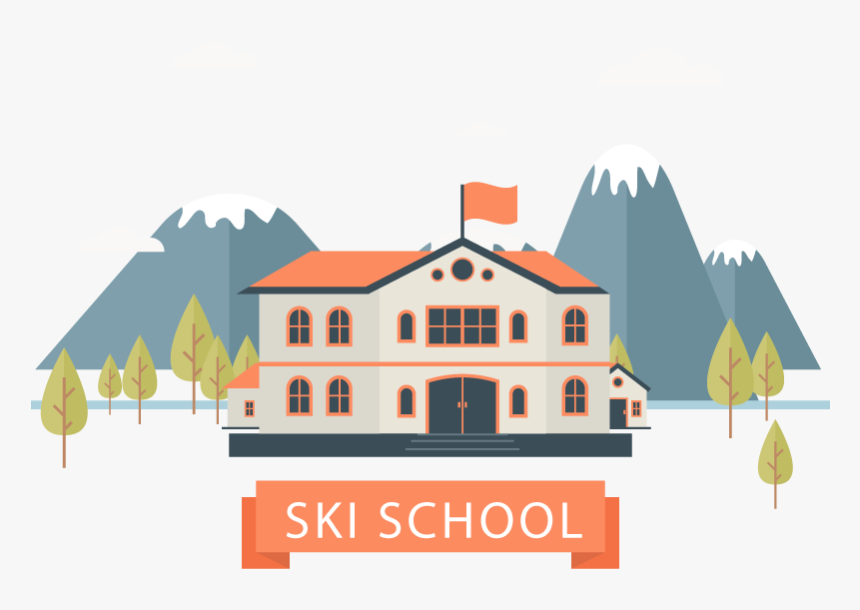 School Background Flat Design, HD Png Download