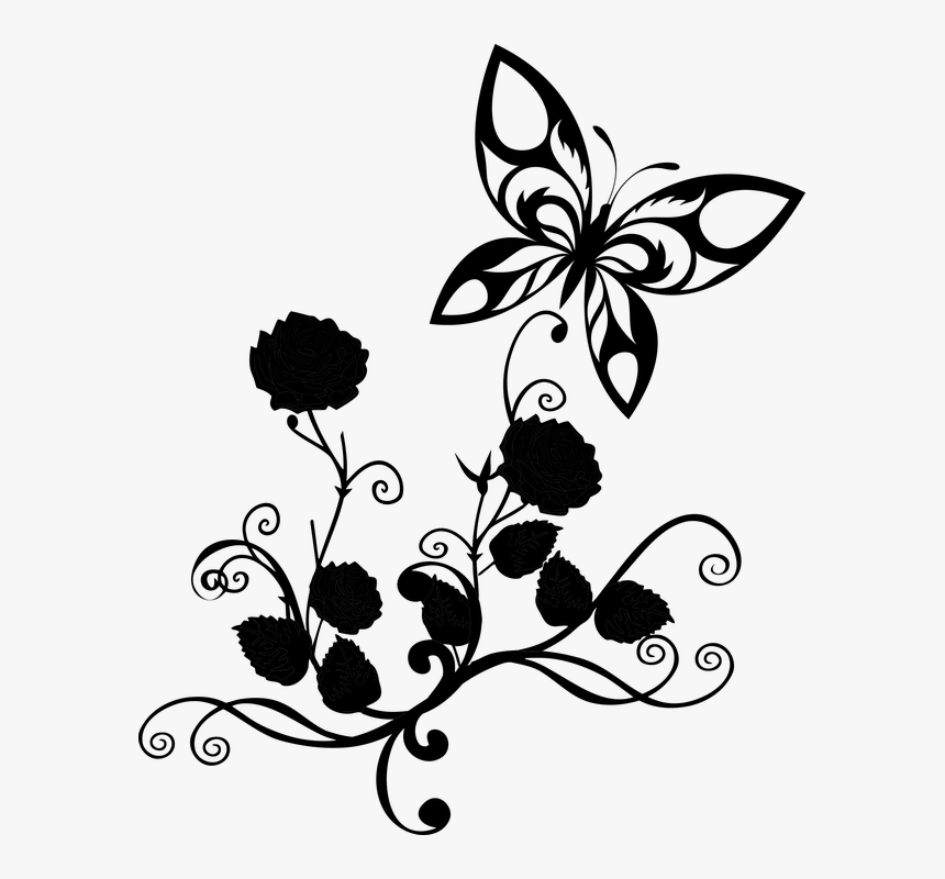 Black Flowers Clipart Transparent, HD Png Download