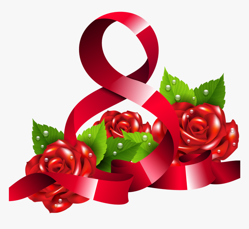 Free Horizontal Flower Border Clipart Image 6 Horizontal - Roses For 8 March, HD Png Download