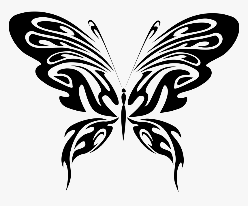 Black And White Abstract Butterfly, HD Png Download