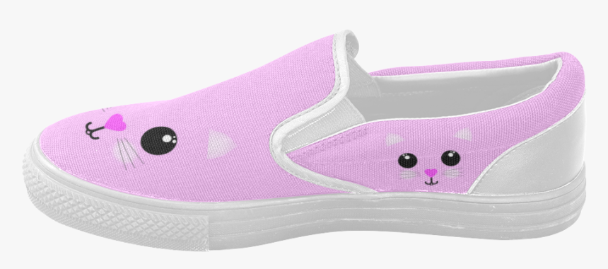 Kawaii Kitty Women S Slip-on Canvas Shoes - Slip-on Shoe, HD Png Download