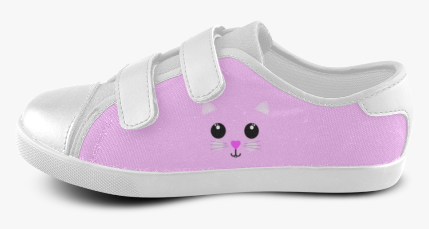 Kawaii Kitty Velcro Canvas Kid S Shoes - Skate Shoe, HD Png Download