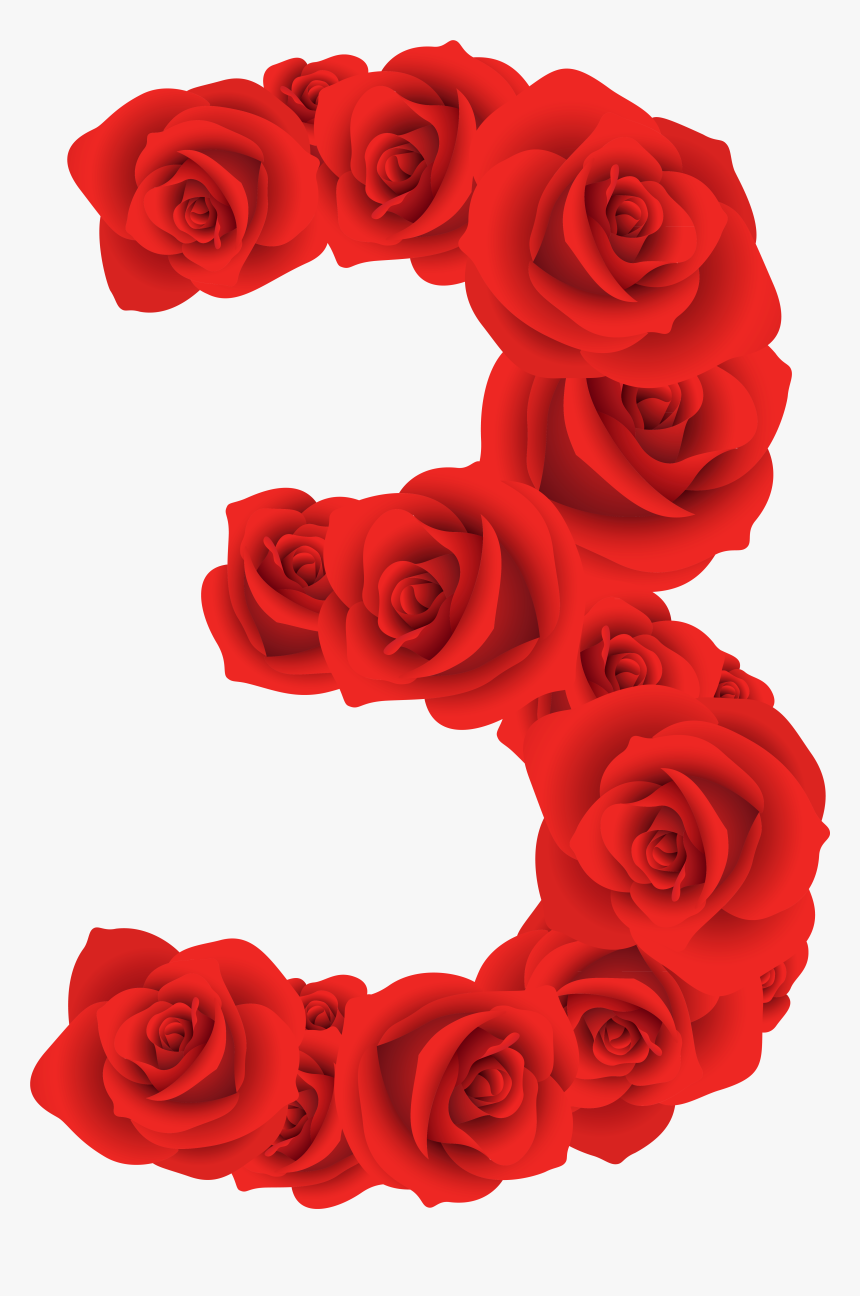 Number 3 In Roses, HD Png Download