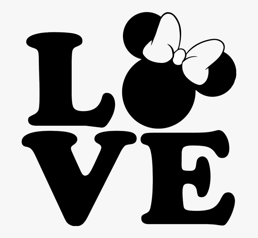 Loveya Teamo Minimouse Lol Linda Cute Love Amor - Minnie Mouse Love Silhouette, HD Png Download