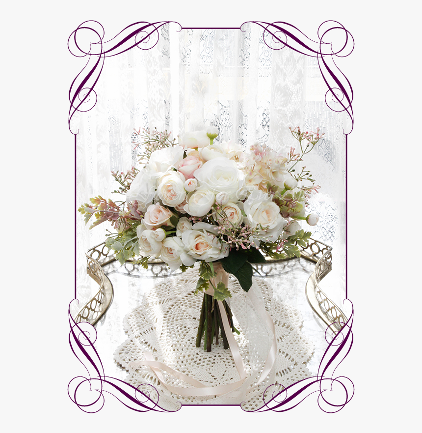 A Gorgeous Silk Artificial Bridesmaid Bouquet Posy, - Bridesmaids Rose Gold Bouquet, HD Png Download