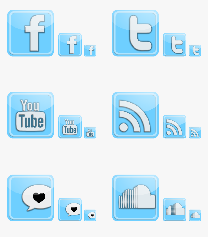 Social Media Icon Set - Graphic Design, HD Png Download