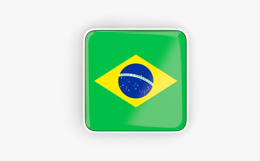 Square Icon With Frame - Brazil Flag, HD Png Download