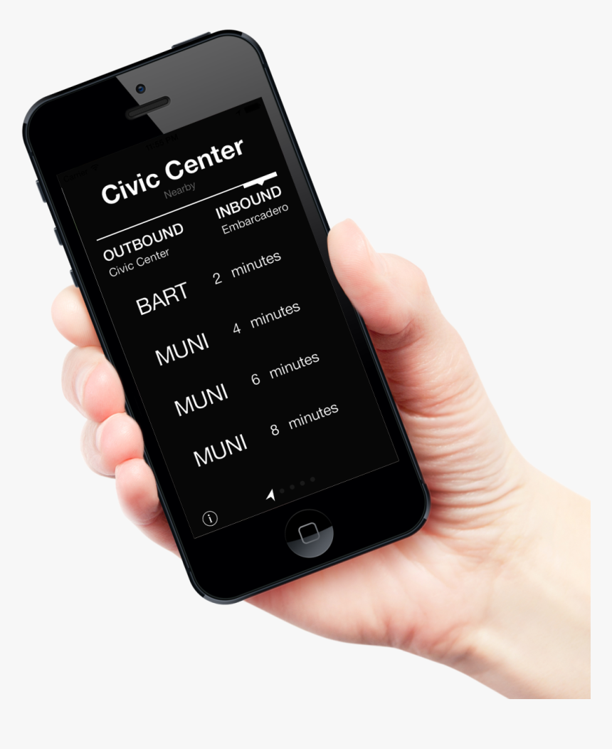 A Hand Holding The Bart Or Muni App - Leonardo App, HD Png Download