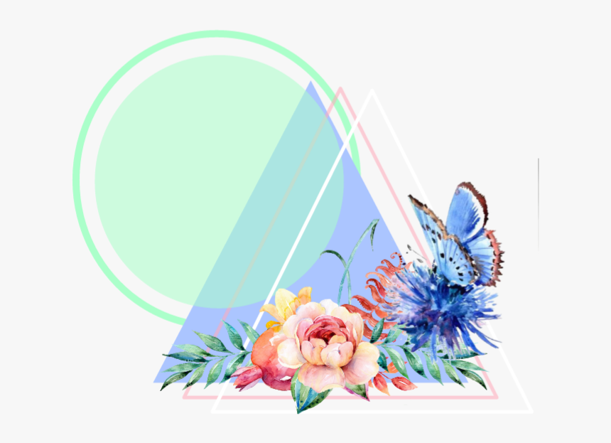 #border #frame #flower #watercolor #pink #blue #green - Geissorhiza, HD Png Download