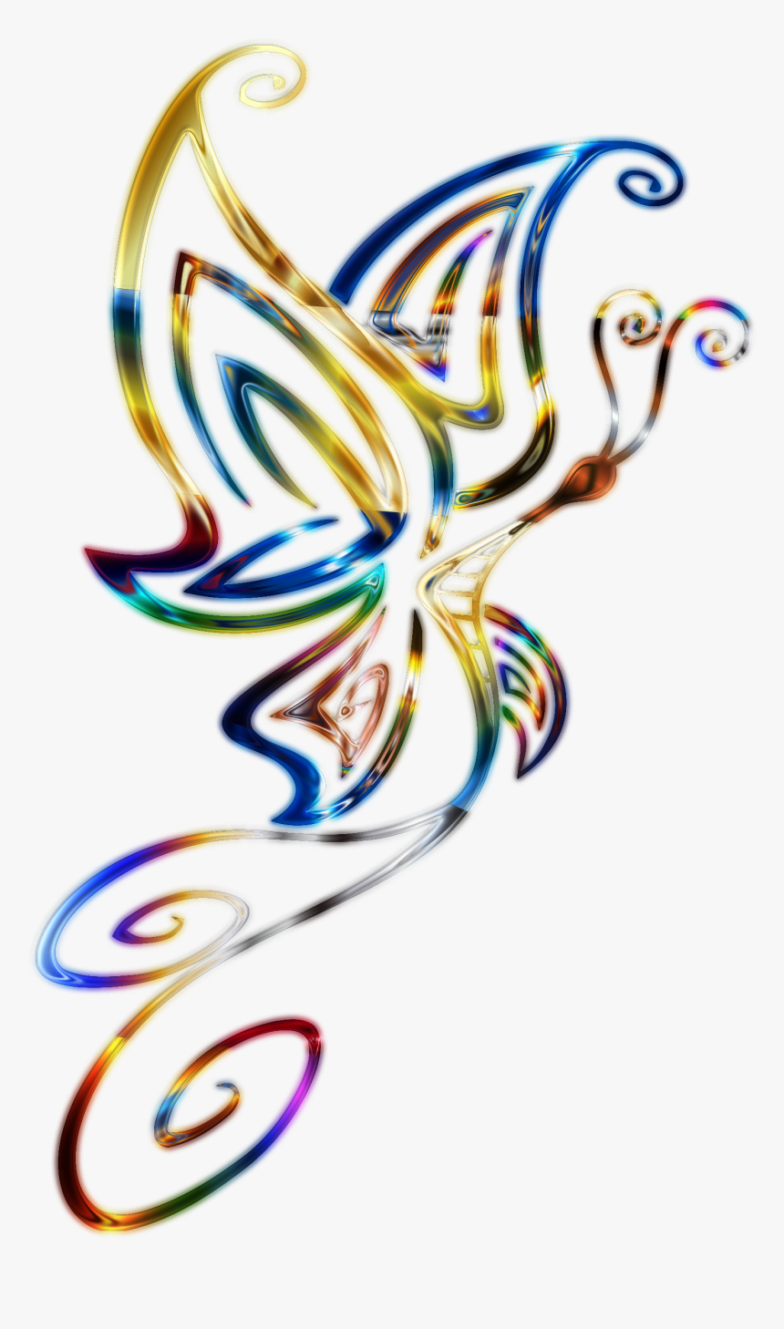 Clipart - Clip Art Colorful Transparent Background Butterfly, HD Png Download