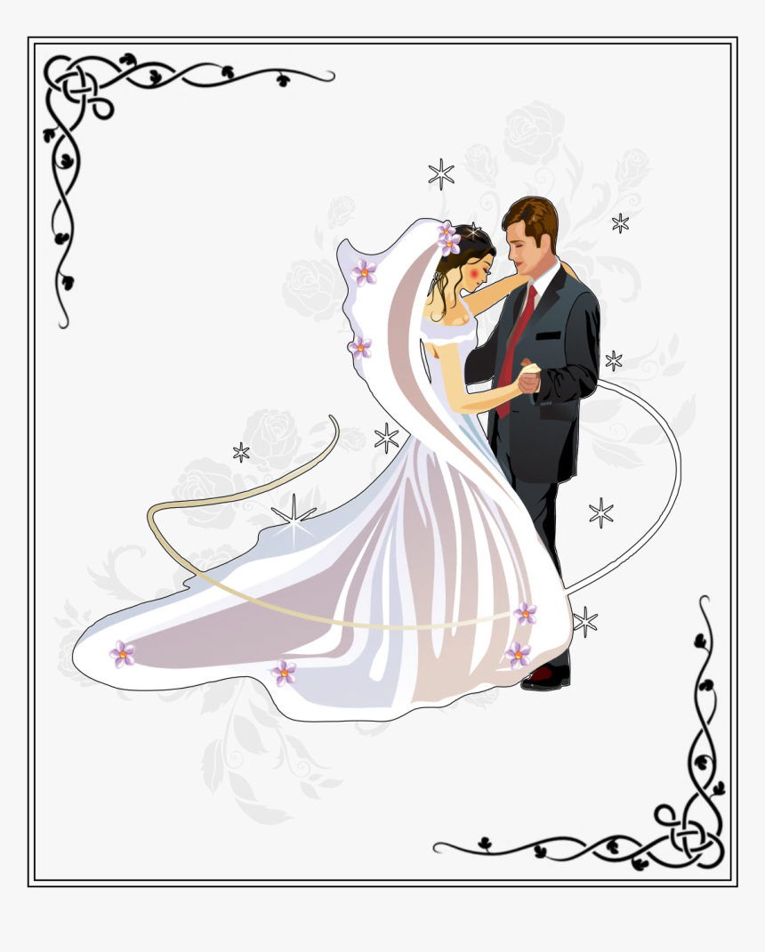 Transparent Bride Groom Silhouette Png - Wedding Couple Png Clipart, Png Download